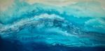 Blue Hawaiian Modern Ocean Wallpaper Mural | Wall Treatments by MELISSA RENEE fieryfordeepblue  Art & Design. Item compatible with contemporary and eclectic & maximalism style