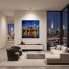 London Big Ben Thames Impasto Oil Painting Fine Art I | Oil And Acrylic Painting in Paintings by Dynasty Artisan. Item composed of linen in contemporary or eclectic & maximalism style