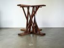 Walnut dining table pedestal base | Tables by Van Werden Designs. Item composed of walnut in mid century modern or eclectic & maximalism style