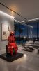 Bespoke Red Iron Samurai Armor Wearable Art II: Deer Horn | Sculptures by Dynasty Artisan. Item composed of metal and leather in contemporary or japandi style