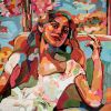 In Love Mood, 140/120 cm, painting by Noemi Safir | Oil And Acrylic Painting in Paintings by Noemi Safir Artist. Item composed of synthetic