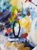 3 Cups and a Vase | Mixed Media by Marie Manon Art | Private Residence in Calgary. Item made of synthetic