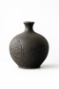 Handcarved black ceramic vase - Olive | Vases & Vessels by ENOceramics. Item made of ceramic works with minimalism & contemporary style