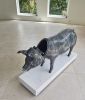"Greedy pig" fully functioning metal freestanding safevault | Sculptures by JAN PAUL. Item composed of steel in contemporary or eclectic & maximalism style