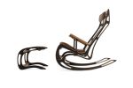 Qvist Rocking Chair & Footstool | Chairs by Peter Qvist. Item made of birch wood & fabric compatible with minimalism and contemporary style