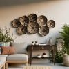 Natural Baskets for Boho Wall Decor Set of 8 | Ornament in Decorative Objects by Sarmal Design. Item composed of bamboo and cotton in boho or contemporary style