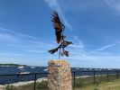 Pandion Haliaetus | Public Sculptures by Wendy Klemperer Art Inc | Newburyport Harborwalk Rail Trail in Newburyport. Item made of steel