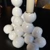 Arty White Candleholder "Textures Pearls" for 2 Candles Sphe | Candle Holder in Decorative Objects by IRENA TONE. Item compatible with minimalism and eclectic & maximalism style