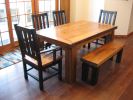 "Hand Tools only" Furniture Old World | Dining Table in Tables by Paul's Green Barn. Item made of oak wood works with minimalism & country & farmhouse style