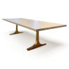 Cashmere White Thea Table | Dining Table in Tables by YJ Interiors. Item made of wood & brass compatible with mid century modern and contemporary style