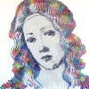 La madonna tribute to boticelli | Mixed Media in Paintings by Virginie SCHROEDER
