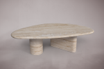 Gestro Travertine Coffee Table | Tables by HamamDecor LLC. Item composed of marble in contemporary or country & farmhouse style