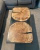 Live edge epoxy coffee table | Tables by J Langos Wood Shop. Item composed of oak wood and metal