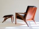 Wise Lounge Chair & Ottoman | Chairs by Eben Blaney Furniture. Item made of walnut & fabric
