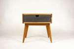 Abymini | Nightstand in Storage by Curly Woods. Item composed of oak wood and concrete in mid century modern style