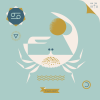 Celestial Zodiac Series – Aqua & Gold Edition | Prints by Kirsten Ulve. Item composed of paper in minimalism or mid century modern style