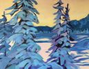 Snowy wonderland | Oil And Acrylic Painting in Paintings by Alison Philpotts. Item made of canvas