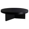 Ebonized Round Oak Coffee Table | Tables by NO AGE FURNITURE STUDIO. Item made of oak wood