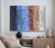 'Moss + Mist' - Highly Textured Abstract Artwork | Paintings by Christina Twomey Art + Design. Item made of canvas compatible with minimalism and contemporary style