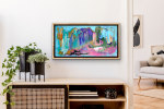 Cat Planet | Oil And Acrylic Painting in Paintings by Jacob von Sternberg Large Abstracts. Item composed of canvas & synthetic