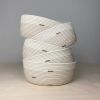 Decorative cotton rope bowl with coloured thread accents | Decorative Bowl in Decorative Objects by Crafting the Harvest. Item made of cotton works with boho & country & farmhouse style