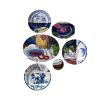 The Red Necklace - contemporary plate art installation | Wall Sculpture in Wall Hangings by Studio DeSimoneWayland. Item composed of canvas and ceramic in boho or country & farmhouse style