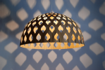 Bamboo Light Hexagonal Dome 80 | Chandeliers by ADAMLAMP. Item composed of bamboo in minimalism or contemporary style