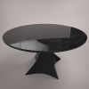 "Bianca" Round dining table in Black Marquina marble | Tables by Carcino Design. Item composed of marble compatible with minimalism and contemporary style