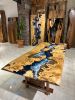 Blue Ocean Epoxy Resin Table - Epoxy Wood Table - Live Edge | Dining Table in Tables by Gül Natural Furniture. Item composed of wood and stone in contemporary or country & farmhouse style