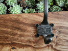 Live Edge Oak Coat Rack With Union Flag Cast Iron Hooks | Art & Wall Decor by Cutting Edge Creations. Item made of oak wood works with contemporary & country & farmhouse style