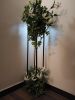Natural-looking Floor Lamp with Artificial Leaves and Flower | Lamps by Magdyss Boutique. Item made of wood & synthetic compatible with boho and minimalism style