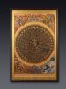 Imperial Yunjin Silk Thangka The Six Character Mantra | Embroidery in Wall Hangings by Dynasty Artisan. Item made of wood with fabric works with eclectic & maximalism & asian style