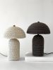 The Knitty Table Lamp in Charcoal | Lamps by Meg Morrison. Item composed of fabric & ceramic compatible with minimalism and mid century modern style