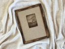 Monochromatic Tree Sketch in Vintage Frame on Linen | Watercolor Painting in Paintings by Melissa Mary Jenkins Art. Item made of linen works with contemporary & country & farmhouse style