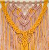 Pink and Orange Macrame Wall Hanging | Wall Hangings by Q Wollock. Item composed of wood & cotton