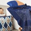Rosewood Indigo Hand knotted Stripes Throw | Linens & Bedding by Studio Variously. Item composed of cotton in modern style