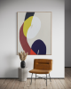 The Lift | Oil And Acrylic Painting in Paintings by Chi Fun Wong. Item made of wood works with minimalism & mid century modern style
