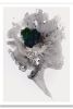 Saffron - Emerald Flower | Watercolor Painting in Paintings by Bridget Davies Art. Item made of fabric with paper works with boho & contemporary style
