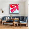 Sunrise Japanese Maple II: Framed to 38 x 38" | Oil And Acrylic Painting in Paintings by Christine So. Item composed of canvas in contemporary or japandi style