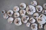 Porcelain Wall Sculpture, 40 Pieces, Black & White | Wall Hangings by SevaCeramics. Item made of ceramic