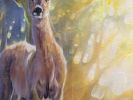The Roebucks Realm is a large woodland themed oil painting | Oil And Acrylic Painting in Paintings by Gill Bustamante. Item composed of canvas compatible with minimalism and contemporary style