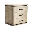 Bedside Table in Gray Birdseye Maple & Bronze by Costantini | Tables by Costantini Design. Item made of wood with bronze works with contemporary & modern style