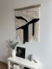 Wall Tapestry "Contrast in Motion" | Wall Sculpture in Wall Hangings by Tissage Sauvage. Item composed of wood and cotton in boho or minimalism style