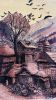 1-of-1 Masterpiece: Hand-Knotted pure silk Mountain Village | Tapestry in Wall Hangings by World Weave Carpets. Item composed of wool & fiber compatible with boho and mid century modern style
