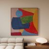 Modern Geometric Canvas Wall Art | Oil And Acrylic Painting in Paintings by Berezart. Item made of canvas compatible with boho and minimalism style