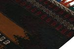 Vintage Afghan Tribal Kilim in Brown with Geometric Patterns | Area Rug in Rugs by Rug and Kilim