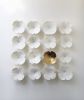 16 Ceramic Flowers White & Gold | Wall Sculpture in Wall Hangings by Elizabeth Prince Ceramics. Item composed of stoneware in minimalism or contemporary style