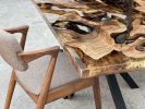 Walnut Epoxy Dining Table, Walnut Epoxy Table Top | Tables by QOZWOOD. Item composed of walnut & steel compatible with mid century modern and contemporary style