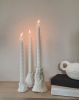 “aux chandelles“ pillar holders + pillar candles, set of 3 | Candle Holder in Decorative Objects by je.nicci. Item made of paper compatible with minimalism and japandi style