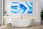 I Love My Life In Blue | Oil And Acrylic Painting in Paintings by Swann Freslon. Item composed of birch wood and synthetic